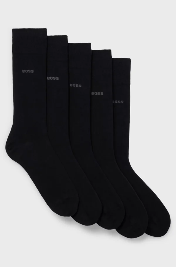 Five-pack of regular-length socks in a cotton blend